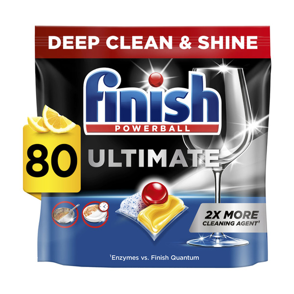 Finish Ultimate Dishwashing Tablets Lemon Sprakle 80 pack