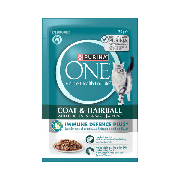 Buy Purina One Adult Hairball Cat Food With Chicken Pouch 70g Coles