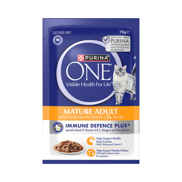 Buy Purina One Mature 7 Cat Food With Chicken Pouch 70g Coles