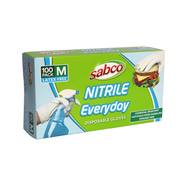 Sabco Nitrile Everyday Disposable Gloves 100 pack