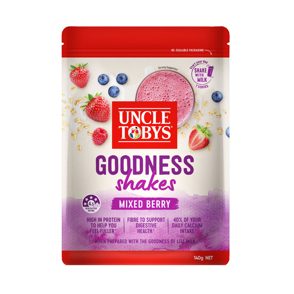 Uncle Tobys Goodness Shakes Mixed Berry Smoothie Powder