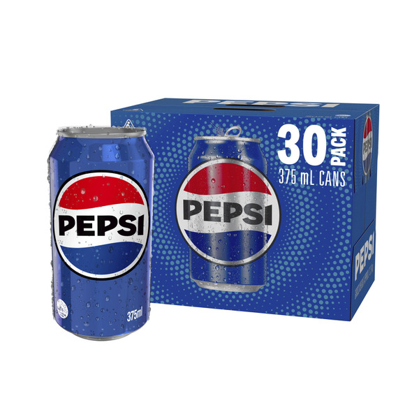 Pepsi Cola Soft Drink Cans Multipack 375mL x 30 Pack