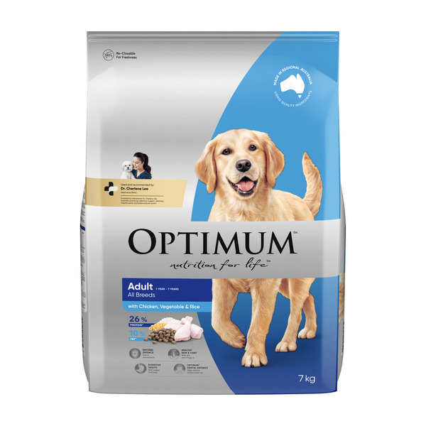 Optimum Adult All Breed Dry Dog Food With Chicken- Vegetables & Rice 7kg