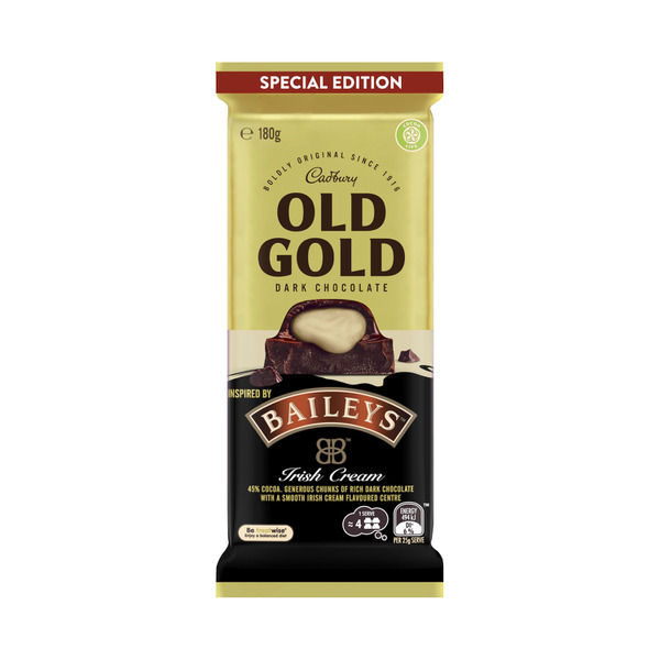 Cadbury Old Gold Baileys Dark Chocolate Block 180g