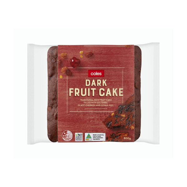 Buy Coles Bakery Dark Fruit Cake 800g Coles