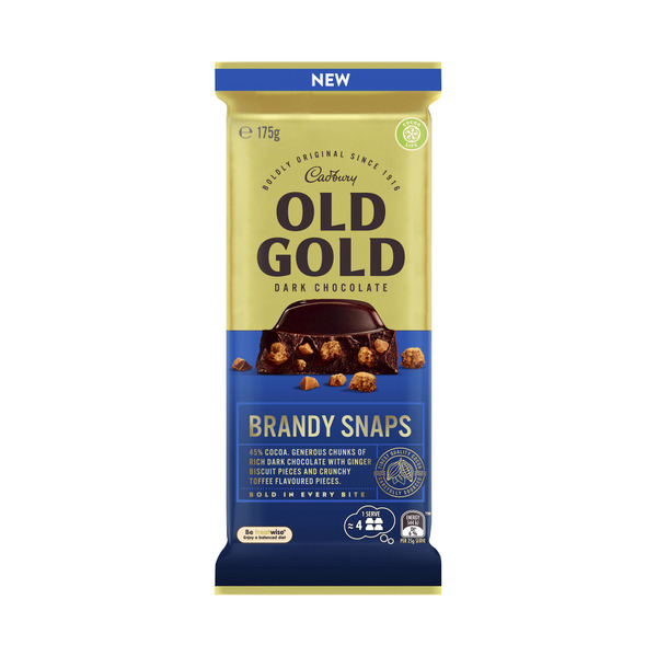 Cadbury Old Gold Brandy Snaps Dark Chocolate Block 175g