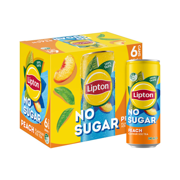 Lipton Iced Tea Peach No Sugar 6x240mL