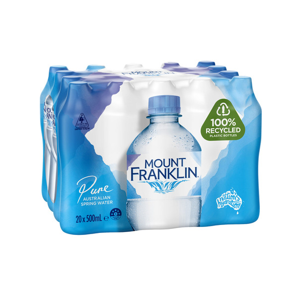 Mount Franklin Spring Water Multipack Bottles 20 x 500mL | 20 pack