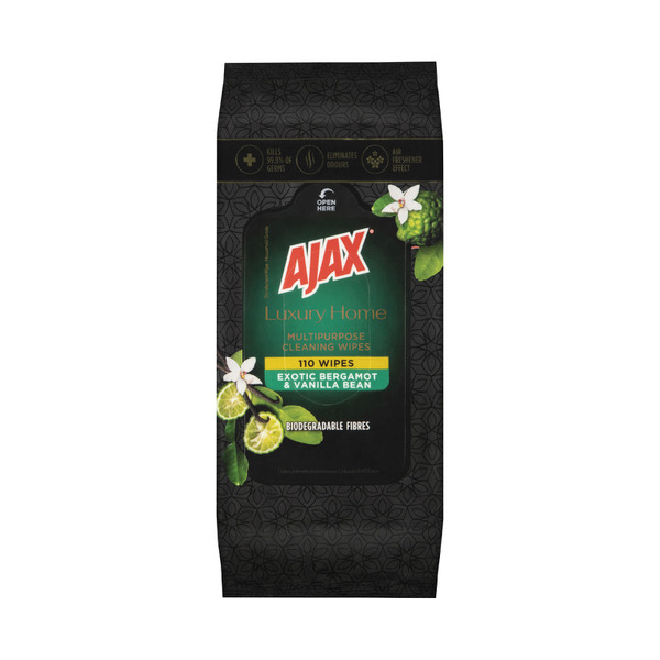 Ajax Wipes Bergamot & Vanilla Bean Luxury Home Multipurpose 110 pack