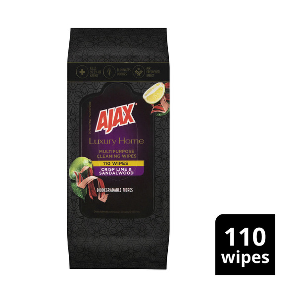 Ajax Wipes Lime & Sandalwood Luxury Home Multipurpose 110 pack