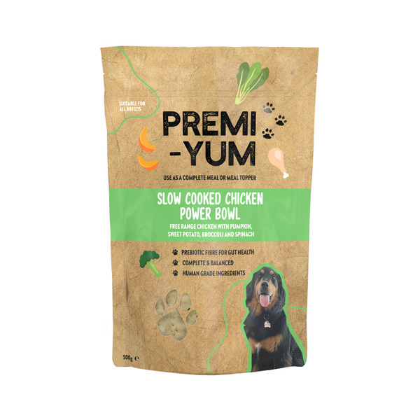 Buy Premi Yum Slow Cooked Chicken Power Bowl Dog Food 500g Coles