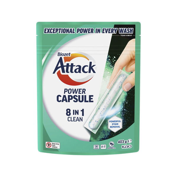 Biozet Attack Power Laundry Capsules 8 In 1 Clean