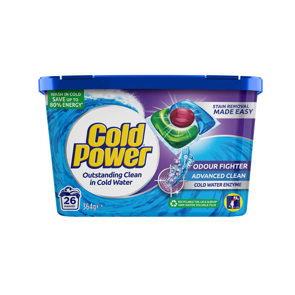 Cold Power Laundry Capsules Odour Fighter Advanced Clean