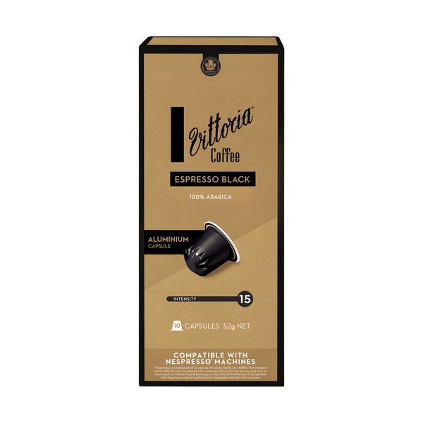 Vittoria Black Compatible Coffee Capsules