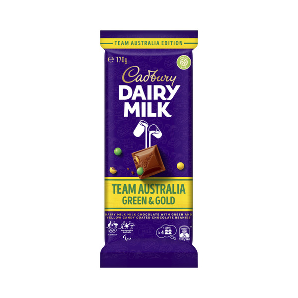 Cadbury Dairy Milk Aussie Green & Gold Block Chocolate