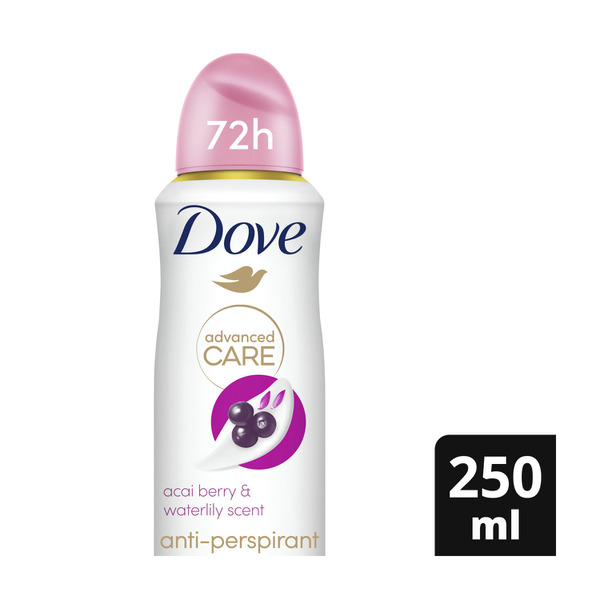 Dove Advanced Antiperspirant Aerosol Deodorant Acai Berry And Waterlily