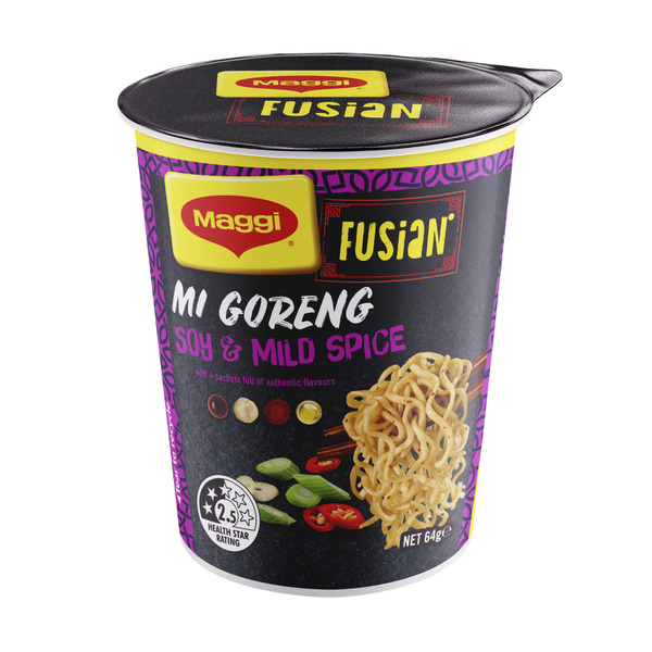 Maggi Fusian Mi Goreng Instant Cup Noodles Soy & Mild Spice