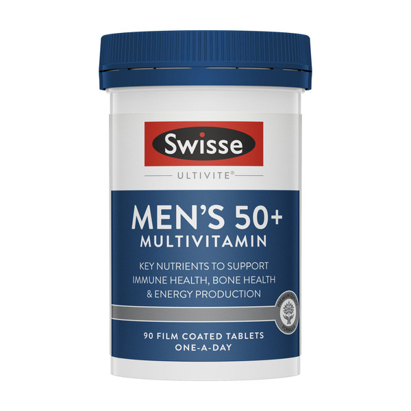 Swisse Ultivite Men's 50+ Multivitamin Helps Support Immune Health 90 Tablets