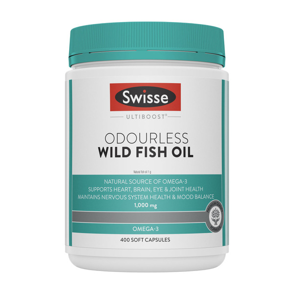 Swisse Ultiboost Odourless Wild Fish Oil Source of Omega-3 400 Capsules