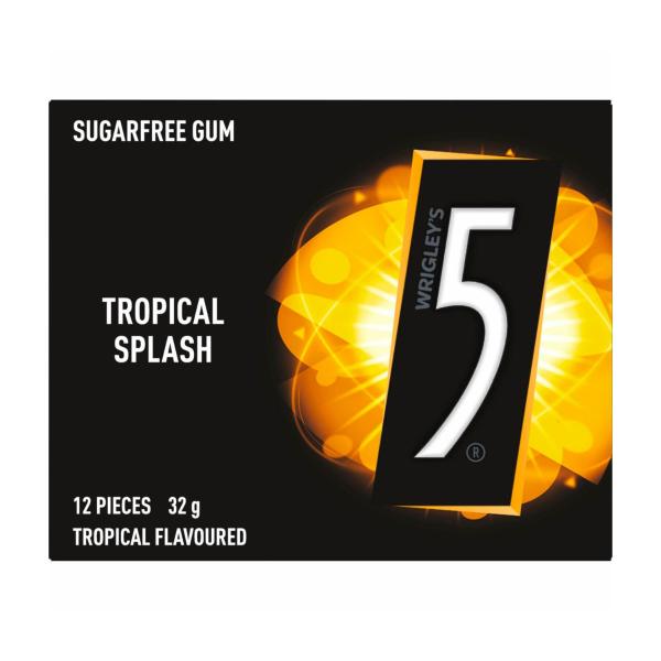 Buy 5 Gum Tropical Splash Sugar Free Chewing Gum 12Piece 32g | Coles