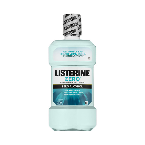 Listerine Zero Alcohol Antibacterial Mouthwash Less Intense Taste