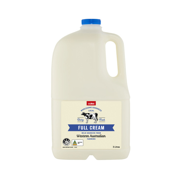 Coles Full Cream Milk | 3L