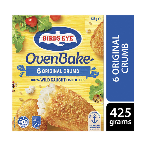 Calories in Birds Eye Frozen Fish Fillets With Original  Crumb Oven Bake 6 pack