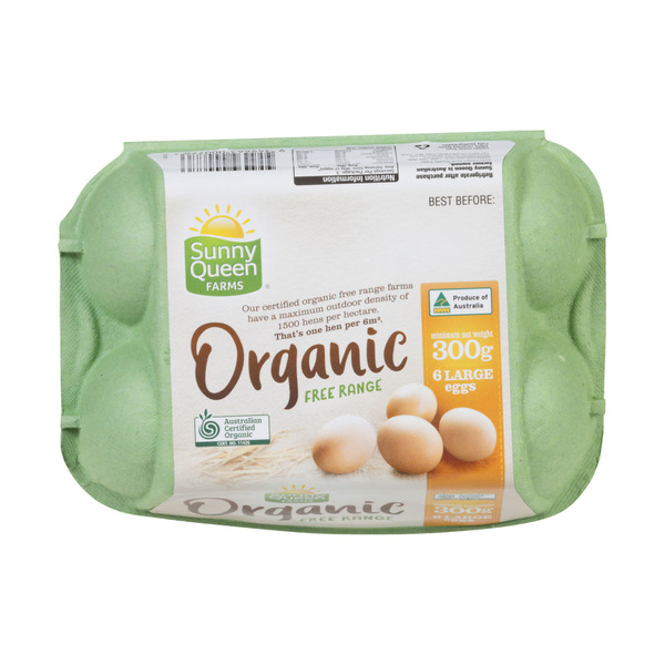 Organic Free Range Large Eggs 6 pack