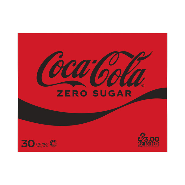 Coca-Cola No Sugar Soft Drink Multipack Cans 30 x 375mL | 30 Pack