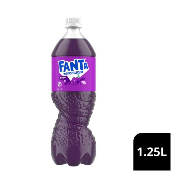 Fanta Grape Zero Soft Drink Bottle 1.25L