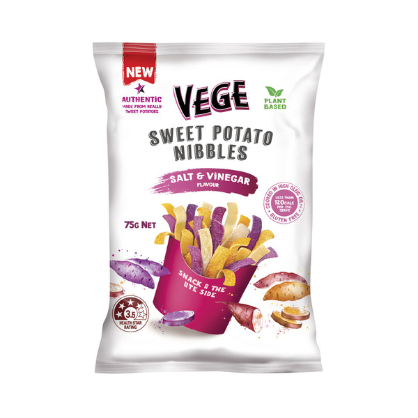 Vege Sweet Potato Nibbles Salt & Vinegar Chips 75g