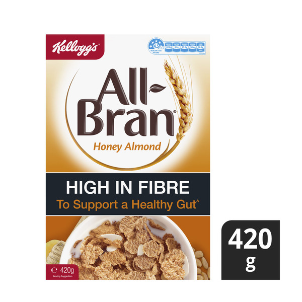 Kellogg's All-Bran Wheat Flakes Honey Almond Breakfast Cereal