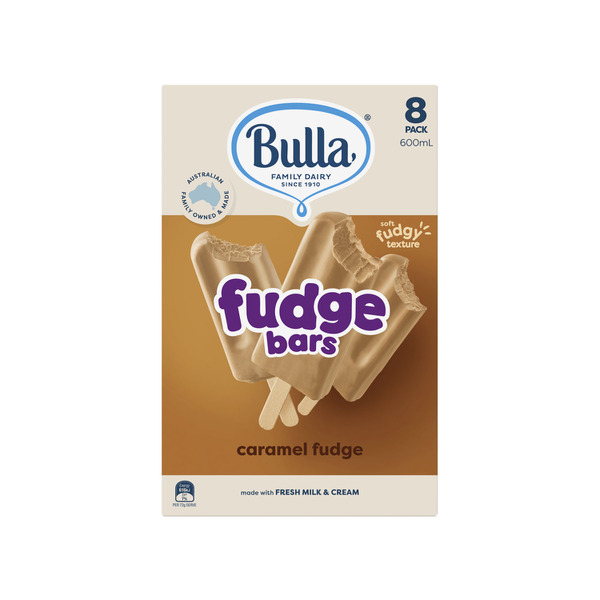 Bulla Fudge Bars Caramel 8 Pack