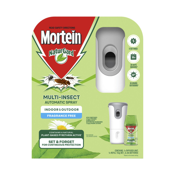 Mortein Naturgard Multi-Insect Automatic Fragrance Free Indoor & Outdoor Spray