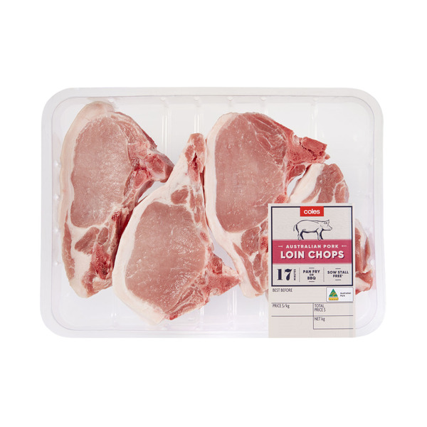 Buy Coles Pork Loin Chops Approx 800g Coles