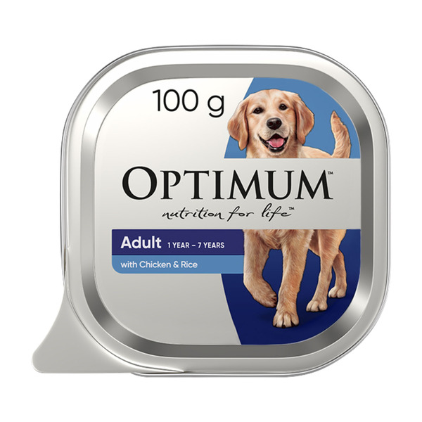 Optimum Adult Wet Dog Food with Chicken & Rice Tray