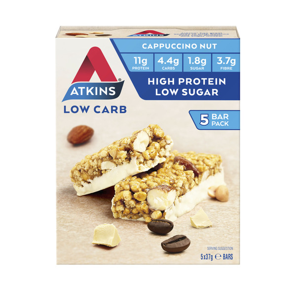 Atkins Low Carb Cappucino Nut Bars 185g