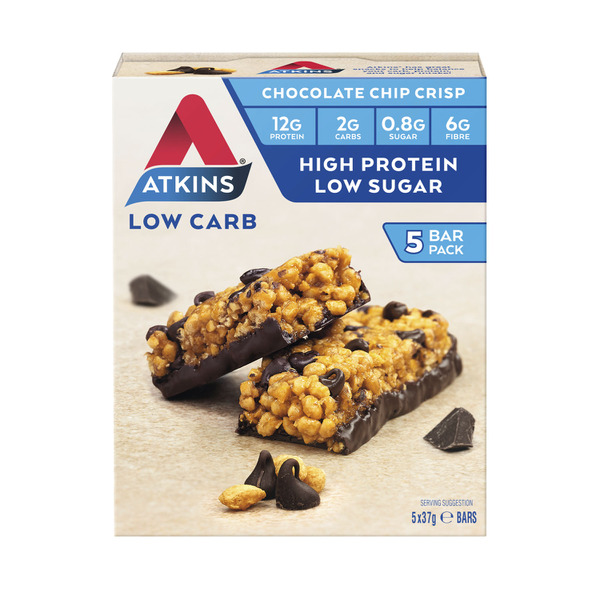 Buy Atkins Low Carb Chocolate Chip Crisp Bars 185g 5 Pack | Coles