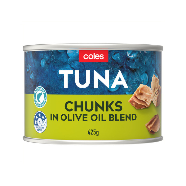 Buy Coles Tuna Chunks In Olive Oil Blend 425g Coles