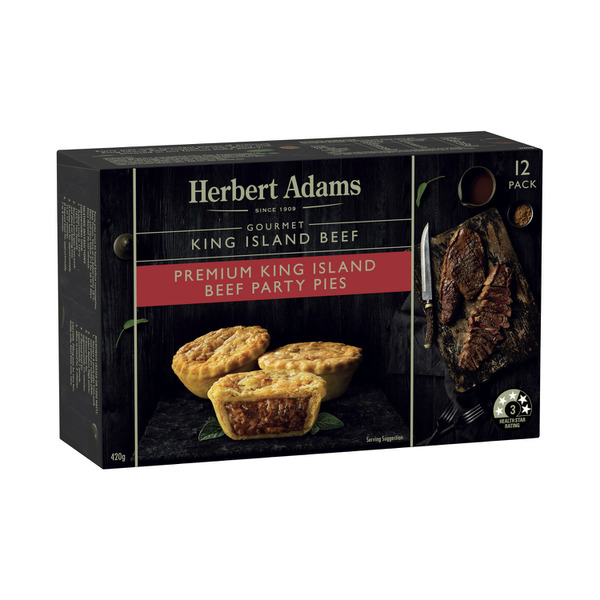 Buy Herbert Adams Premium Gourmet King Island Beef Party Pies 12 pack ...