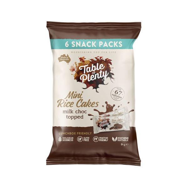 Table Of Plenty Snack Pack Topped Sweet Mini Rice Cakes:Milk Choc