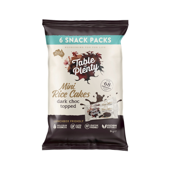 Table Of Plenty Snack Pack Topped Sweet Mini Rice Cakes:Dark Choc