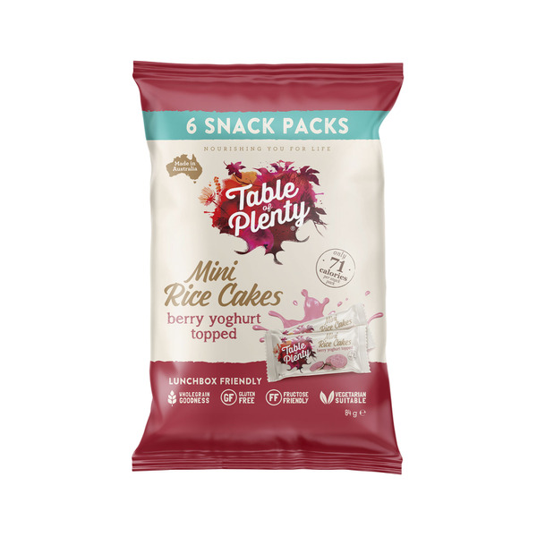 Table Of Plenty Snack Pack Topped Sweet Mini Rice Cakes Yoghurt Mixed Berry