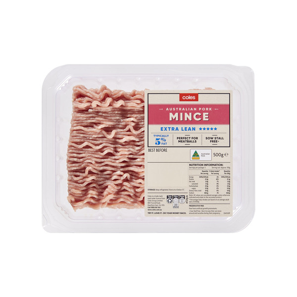Coles Extra Lean Pork Mince | 500g