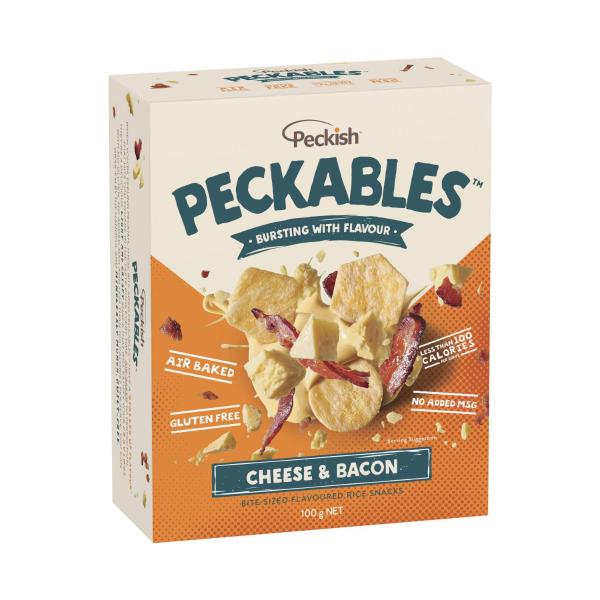 Peckish Peckables Rice Snacks Cheese Bacon