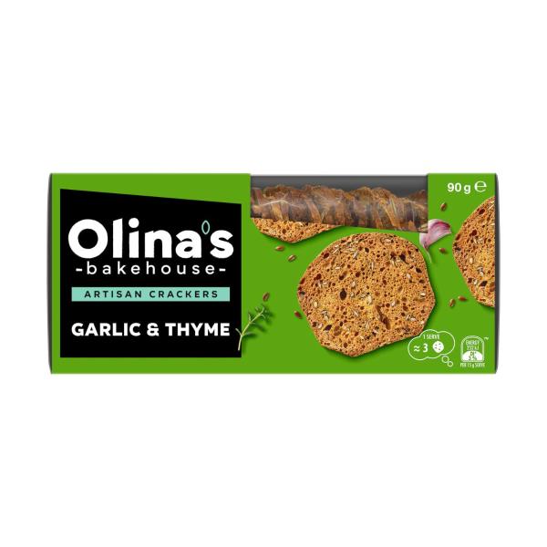 Olina's Artisan Crackers Thyme & Garlic