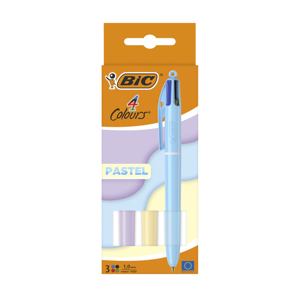 Bic 4 Colour Pen Pastel 3 pack