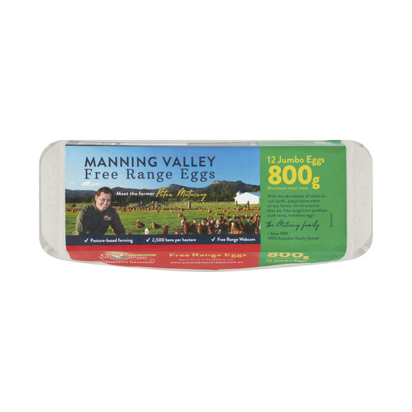 Manning Valley Free Range Extra Large Eggs 12 pack | 800g