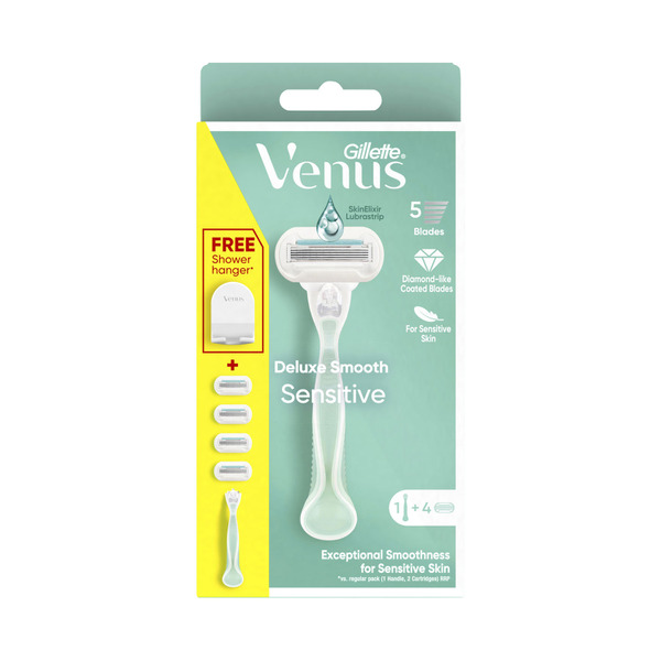 Gillette Venus Deluxe Smooth Senitive Razor Kit With 4 Refill Blade 1 pack