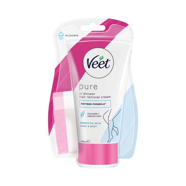 Veet Pure In Shower Hair Removal Cream For Sensitive Skin Legs & Body 150mL